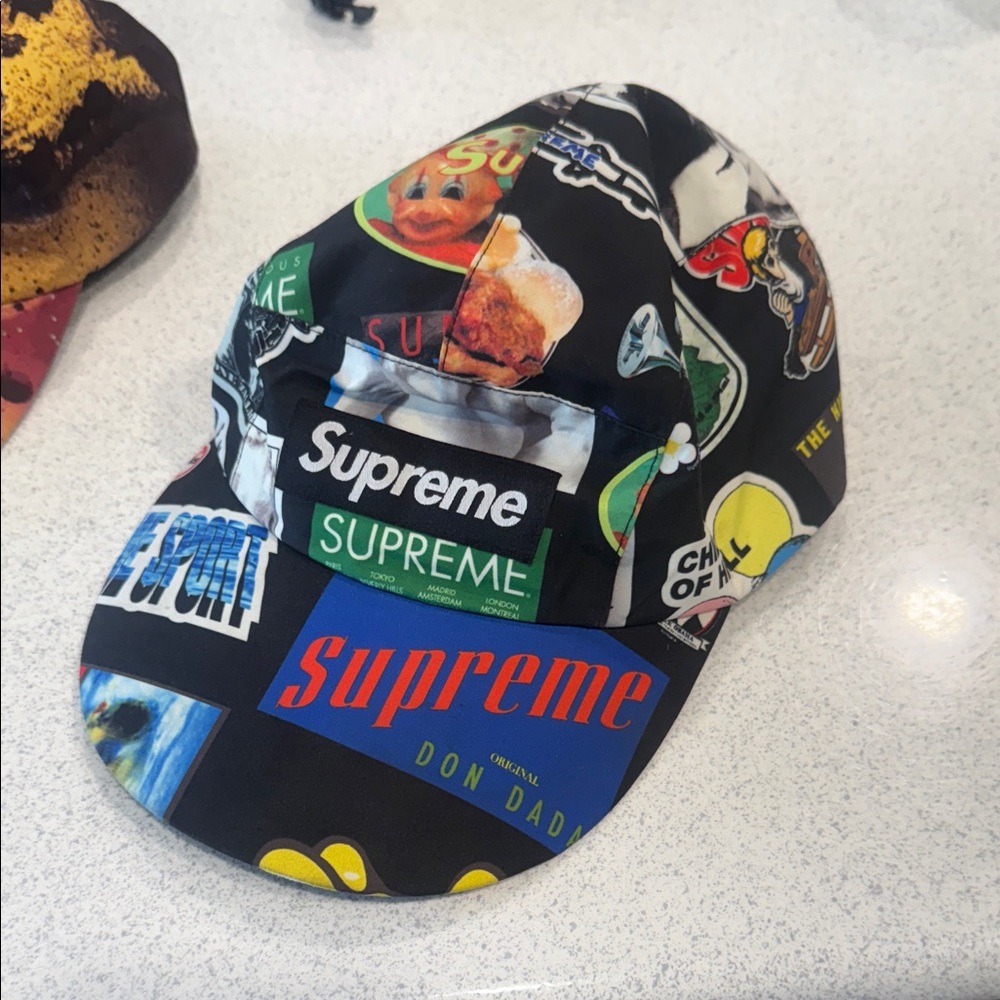 Supreme Kids' Black Multicolor Graphic Hat